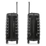 InUSA ENDURANCE Luggage with Spinner Wheels | Durable Lightweight Hardside Suitcase, Spacious Travel Bag with Handle and Trolley | 24-Inch Medium Checked Luggage | Black