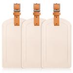 3 Pack Luggage Tags for Suitcases, TSA Approved Bag Tags, Baggage Tags with Privacy Protection, Travel Essentials Luggage Accessories, Ivory & Brown