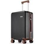 Ruausine Carry on Luggage Airline Approved, Hardside Carry-on Suitcase with Spinner Wheels, Hard Shell Lightweight Small Travel Luggage with TSA Lock (Black)