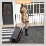 Ruausine Carry on Luggage Airline Approved, Hardside Carry-on Suitcase with Spinner Wheels, Hard Shell Lightweight Small Travel Luggage with TSA Lock (Black)