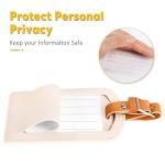 3 Pack Luggage Tags for Suitcases, TSA Approved Bag Tags, Baggage Tags with Privacy Protection, Travel Essentials Luggage Accessories, Ivory & Brown