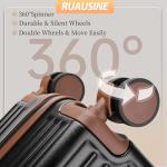 Ruausine Carry on Luggage Airline Approved, Hardside Carry-on Suitcase with Spinner Wheels, Hard Shell Lightweight Small Travel Luggage with TSA Lock (Black)