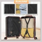 Ruausine Carry on Luggage Airline Approved, Hardside Carry-on Suitcase with Spinner Wheels, Hard Shell Lightweight Small Travel Luggage with TSA Lock (Black)