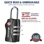 2 Pack TSA Approved Travel Luggage Locks, Combination Lock Keyless, 3-Digit Padlocks, Travel Sentry Accepted Compatible Padlock for Gym Locker, Golf Bag Case, Backpack, Black-by GIVERARE