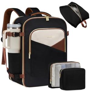 LOVEVOOK 50L Travel Backpack for Women&Men,TSA Carry on Backpack for Airplanes with 3 Packing Cubes,Personal Item Bag Fit 17" Laptop, Waterproof Essentials Airline Approved Luggage