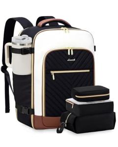 LOVEVOOK Large Travel Backpack for Women, TSA Carry on Backpack for Airplanes, 40L Personal Item Travel Bag for Women fits 17" Laptop,Waterproof Carry on Bag Airplane Approved with 3 Packing Cubes