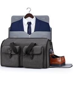 BAGSMART Garment Bags for Travel, Convertible Garment Duffle Bag Suit Bags for Men Women, 2 in 1 Garment Bags for Hanging Clothes, Carry On Duffle Bag with Shoe Compartment, Black