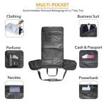 SUOCO Convertible Garment Duffle Bag for Travel, Suit Bags with Vacuum Compression Bag, 2 in 1 Hanging Duffel Dress Carry On Suitcase for Men Women, Black