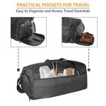 SUOCO Convertible Garment Duffle Bag for Travel, Suit Bags with Vacuum Compression Bag, 2 in 1 Hanging Duffel Dress Carry On Suitcase for Men Women, Black