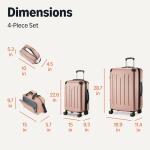 Amazon Basics 4-Piece Luggage Set, Including Two Hardside Suitcases With Multidirectional Spinner Wheels (22" CarryOn and 28" Checked), Plus 15-inch Tote Bag and 10-inch Compact Travel Bag, Rose Gold