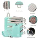 HWAEYEM Compression Packing Cubes 8 Set, Dual Zipper Compression Packing Cubes for Travel, See-Through Mesh Packing Bags for Suitcases, packing cubes with shoe bag