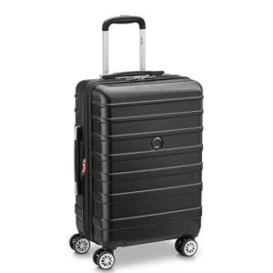 DELSEY PARIS Margot Hardside Luggage, Dual Wheel Spinners for Smooth Travel, Expandable with Spacious & Organizable compartments, Men and Women, Black, Carry-On 20-Inch