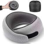 Optixion Travel Pillow, Memory Foam Travel Neck Pillow with Ergonomic 360° Support, Travel Essentials for Plane, Car, Train and Home, Max Gray