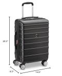 DELSEY PARIS Margot Hardside Luggage, Dual Wheel Spinners for Smooth Travel, Expandable with Spacious & Organizable compartments, Men and Women, Black, Carry-On 20-Inch