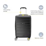 DELSEY PARIS Margot Hardside Luggage, Dual Wheel Spinners for Smooth Travel, Expandable with Spacious & Organizable compartments, Men and Women, Black, Carry-On 20-Inch
