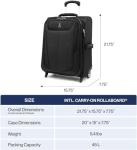 Travelpro Maxlite 5 Softside Expandable Upright 2 Wheel Carry-on Luggage, Lightweight, 20-Inch — Black