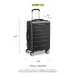 DELSEY PARIS Margot Hardside Luggage, Dual Wheel Spinners for Smooth Travel, Expandable with Spacious & Organizable compartments, Men and Women, Black, Carry-On 20-Inch
