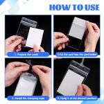 Oomcu 60 PCS Clear Plastic Luggage Tags Holders Bulk - Cruise ID Card Badge Label Tag Holder with Loops Straps for Suitcases, Backpacks, Travel, Office, Business Supplies,Baggage Name Tags (60)