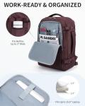 ECOHUB Carry On Travel Backpack, Expandable Airlines Personal Item Bag 18x14x8, Water Resistant 17 inch Laptop Backpack Flight Approved, 12 Pockets 30L Work Backpacks with Wet Pocket & Cable Slot, Red