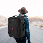 LOVEVOOK Travel Laptop Backpack for Men, 45L Large Carry On Backpack Personal Item Size, Airline Approved Waterproof Bookbag with 2 Packing Cubes Fits 17.3" Laptop, Black