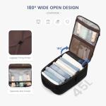 LOVEVOOK Travel Laptop Backpack for Men, 45L Large Carry On Backpack Personal Item Size, Airline Approved Waterproof Bookbag with 2 Packing Cubes Fits 17.3" Laptop, Black