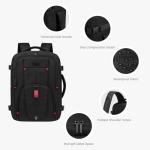 LOVEVOOK Travel Laptop Backpack for Men, 45L Large Carry On Backpack Personal Item Size, Airline Approved Waterproof Bookbag with 2 Packing Cubes Fits 17.3" Laptop, Black