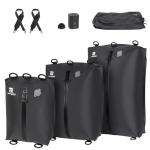 ESCRODOI Vacuum Bags for Travel with Pump, 3-Size Set Reusable Vacuum Compression Bags for Luggage, Space Saver IP67 Waterproof Vacuum Packing Cubes for Suitcase&Backpack, Black