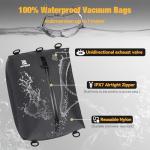 ESCRODOI Vacuum Bags for Travel with Pump, 3-Size Set Reusable Vacuum Compression Bags for Luggage, Space Saver IP67 Waterproof Vacuum Packing Cubes for Suitcase&Backpack, Black