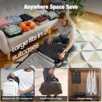 ESCRODOI Vacuum Bags for Travel with Pump, 3-Size Set Reusable Vacuum Compression Bags for Luggage, Space Saver IP67 Waterproof Vacuum Packing Cubes for Suitcase&Backpack, Black