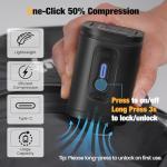 ESCRODOI Vacuum Bags for Travel with Pump, 3-Size Set Reusable Vacuum Compression Bags for Luggage, Space Saver IP67 Waterproof Vacuum Packing Cubes for Suitcase&Backpack, Black