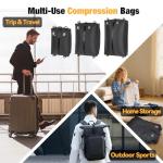 ESCRODOI Vacuum Bags for Travel with Pump, 3-Size Set Reusable Vacuum Compression Bags for Luggage, Space Saver IP67 Waterproof Vacuum Packing Cubes for Suitcase&Backpack, Black
