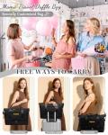 Mama Baby Pregnancy Hospital Bag Essentials for Women Labor Delivery Diaper Organizer with Shoe Compartment,2 Waterproof Toiletry Pouch Travel Duffle Bag for Mommy Weekender Overnight Gym Gifts,Black