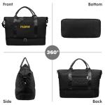 Mama Baby Pregnancy Hospital Bag Essentials for Women Labor Delivery Diaper Organizer with Shoe Compartment,2 Waterproof Toiletry Pouch Travel Duffle Bag for Mommy Weekender Overnight Gym Gifts,Black