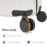 Hulsin Carry On Luggage with TSA Lock, Carry on Suitcase 22x14x9 Airline Approved, Carry-on luggage with 360° Spinner Wheels, Hardside 20 Inch Lightweight Hard Shell Suitcase (White, 20-Inch)