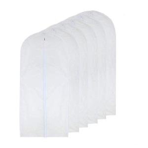 Garment Bags for Hanging Clothes 24'' x 40'' Suit Hanging Garment Bags White Breathable Suit Covers for Closet Full Zipper Dust Cover for Suits Dance Clothes Closet Pack of 6