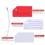 2Pack Silicone Luggage Tag with Name ID Card Perfect to Quickly Spot Luggage Suitcase by Ovener Red Color