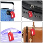 2Pack Silicone Luggage Tag with Name ID Card Perfect to Quickly Spot Luggage Suitcase by Ovener Red Color