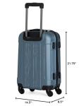 Kenneth Cole REACTION Out of Bounds Lightweight Hardshell 4-Wheel Spinner Luggage, Granite Blue, 20-Inch Carry On
