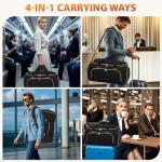 Hautton Convertible Travel Garment Bag, 2-in-1 Carry On Duffel Backpack Shoulder Bag for Men Women, Hanging Suitcase Business Overnight Weekender Luggage Bag for Air Travel