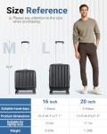 Lekebobor Carry On Luggage 22x14x9 Airline Approved, 20 Inch Hard Shell Suitcase with TSA Lock, Front Pocket & Spinner Wheels for Business Travel, Black