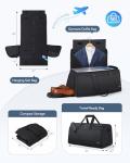 Convertible Travel Garment Bag, Carry on Garment Duffel Bag, 2 in 1 Hanging Dress Suitcase Suit Travel Bags for Business Trips with Shoe Compartment & Multiple Pockets, AGPTEK (Black)