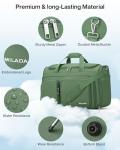 MILADA Carry On Luggage Bags for Travel Large Foldable Duffle Bag for Travel Lightweight Personal Bags for Airplanes Weekend Overnight Bags for Women Mens Travel Bag, Forest Green