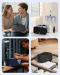 WANDF Toiletry Bag for Men, PU Leather Travel Organizer with Detachable Waterproof Hanging Pouch, Open-Flat Dopp Kit Shaving Bag with Wet Pocket for Travel Toiletries Accessories (Dark Gray)