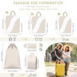 8 Set Compression Packing Cubes Travel, Expandable Travel Cubes for Carry on Luggage, Suitcase Organizer Compression Bags for Travel Essentials, Beige
