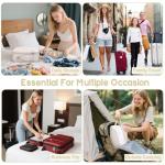 8 Set Compression Packing Cubes Travel, Expandable Travel Cubes for Carry on Luggage, Suitcase Organizer Compression Bags for Travel Essentials, Beige