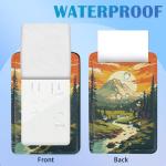 Vintage Mountain 2 Pack Luggage Tag for Suitcase, Cute Unique Leather Bag Tags Identifiers Privacy Cover ID Label with Durable Steel Loop for Women Men Kids Girls Travel