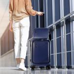 TRAVELARIM 20 Inch Carry On Luggage 22x14x9 Airline Approved, Carry On Suitcase with Wheels, Hard-shell Carry-on Luggage, Durable Luggage Carry-On, Navy Small Suitcase with Cosmetic Case