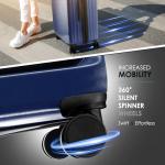 TRAVELARIM 20 Inch Carry On Luggage 22x14x9 Airline Approved, Carry On Suitcase with Wheels, Hard-shell Carry-on Luggage, Durable Luggage Carry-On, Navy Small Suitcase with Cosmetic Case