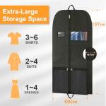Travel Garment Suit Bag for Hanging Clothes 54", Suit bags for Closet Storage with Pockets Gusseted Garment bag for Men Suits Shirts Tuxedos Dresses Coats, Suit Cover Bags With Handles and Zipper