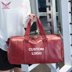 Custom logo Men's Fitness Sports Bag Duffel Oil Wax Pu Leather waterproof Swimming bag Travel Bag personality customization